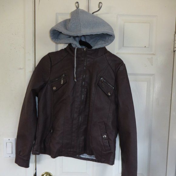 Jou Jou Fitted Vegan Leather Jacket size xl. - Picture 1 of 15